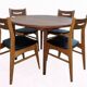 Extendable table set and 4 scandinavian dining chairs in teak 1960