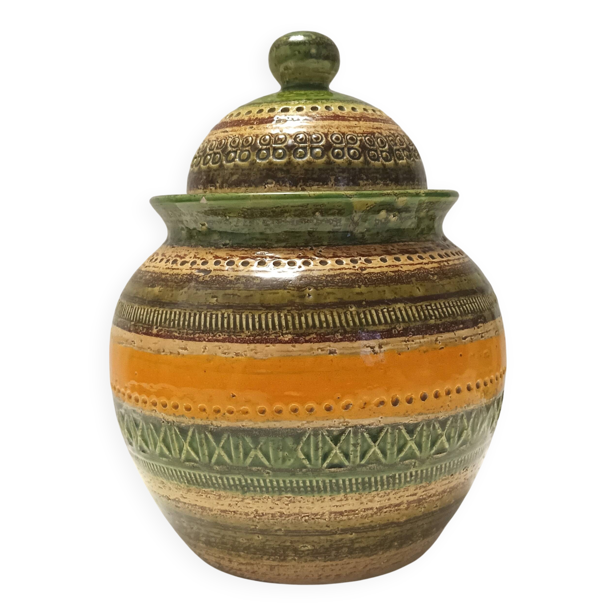 Glazed Ceramic Vase by Aldo Londi for Bitossi and for Cer Paoli, Sahara ser