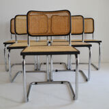 Suite of 6 chairs by Marcel Breuer Cesca B32, made in Italy