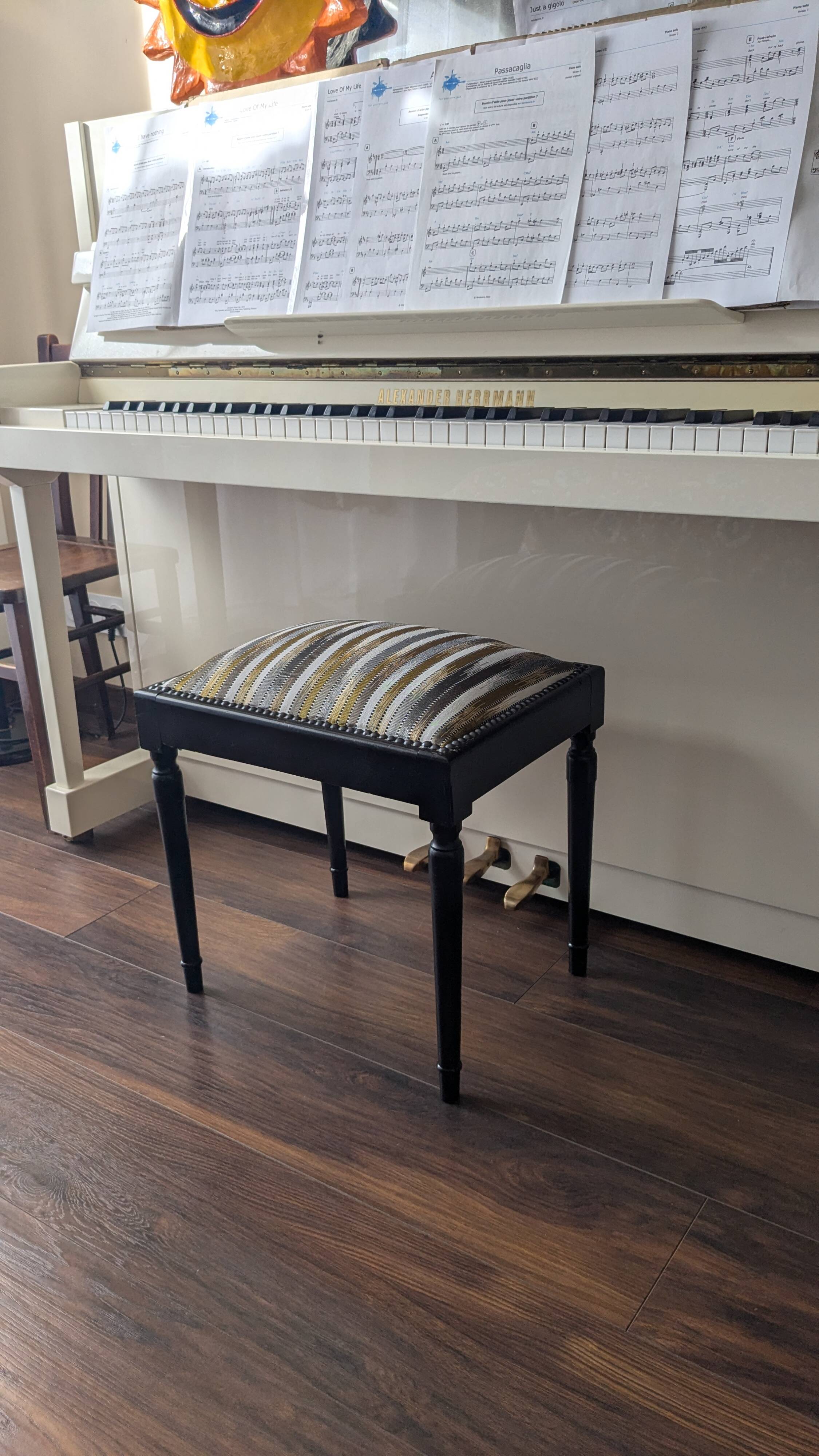 Vintage rectangular piano stool