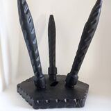 Wabi-sabi wooden stool