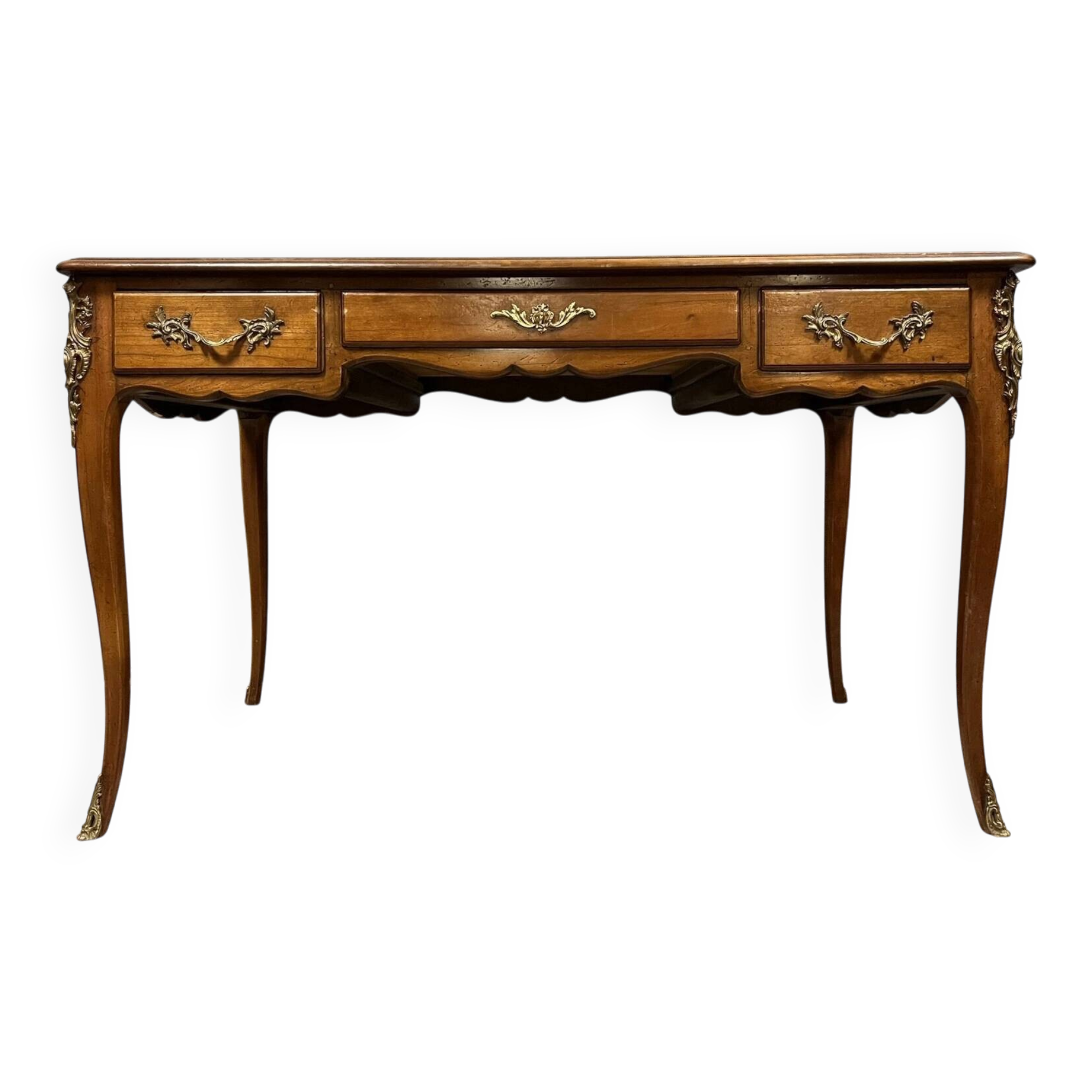 André Mailfert: Louis XV style double-sided desk in walnut
