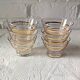 6 vintage 1950s champagne/dessert glasses with gold trim