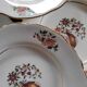 Porcelain dessert plates with bird decoration – Gressey 50s
