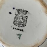 Antique Gien gravy boat – red & blue floral decoration – opaque porcelain