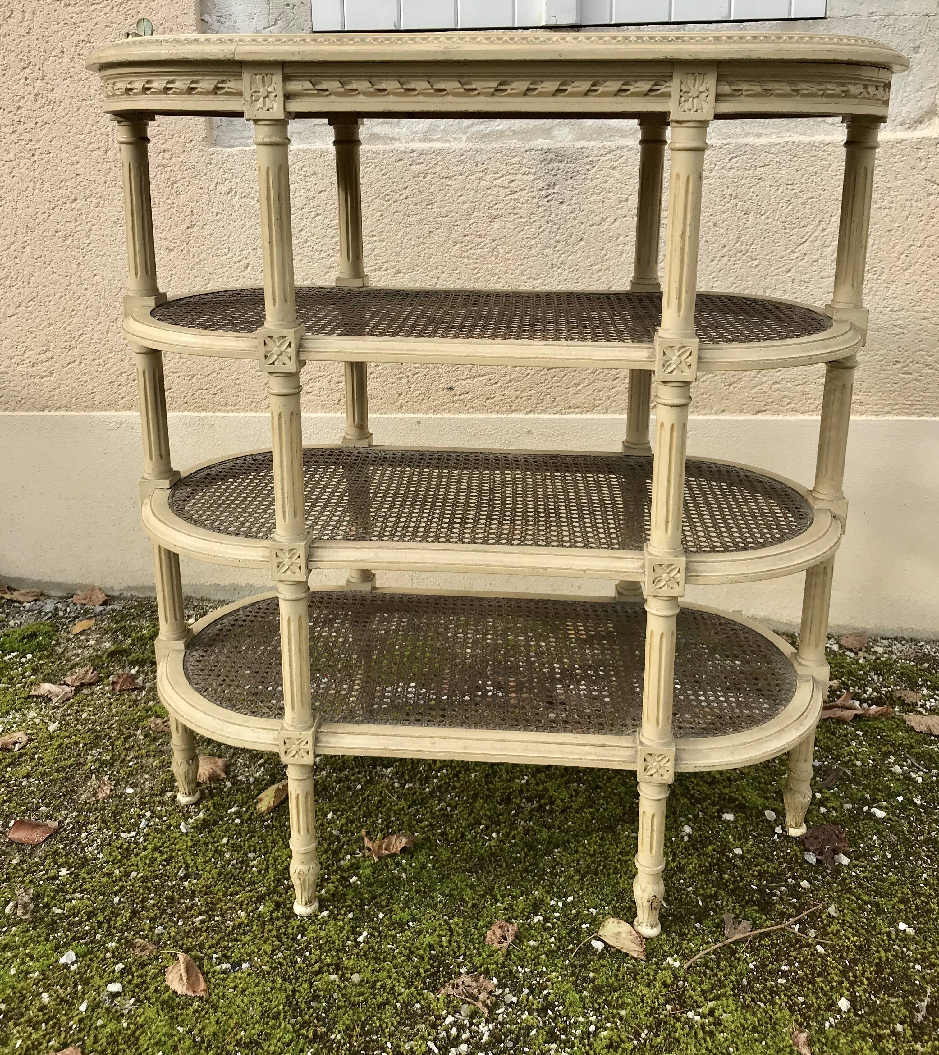 Wooden saddle on three shelves