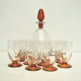 Set of 10 cup and carafe glasses