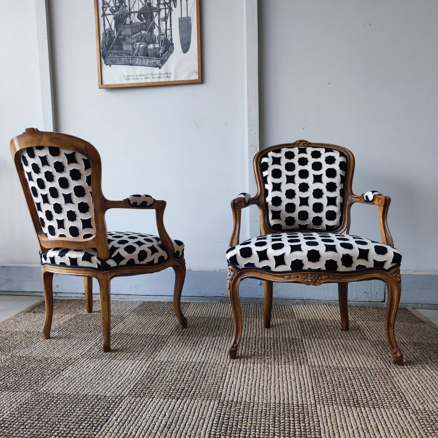 Pair of Louis XV cabriolet armchairs