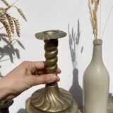 Berber twisted brass candle holder