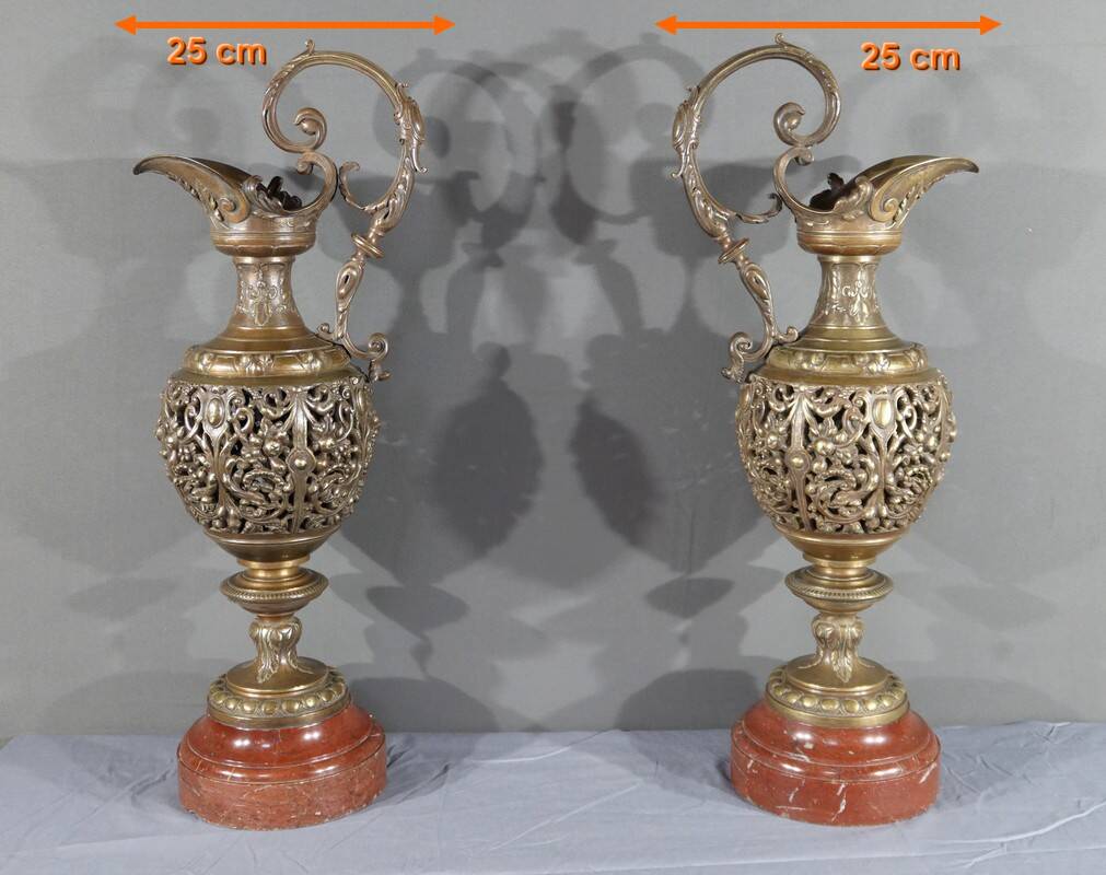 Pair of bronze ewers, art nouveau – 1910