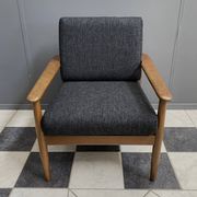 Black fabric relax chair, wiht wood frame 1960s