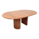Vintage oval dining table in pink marble from the 70s 80s.