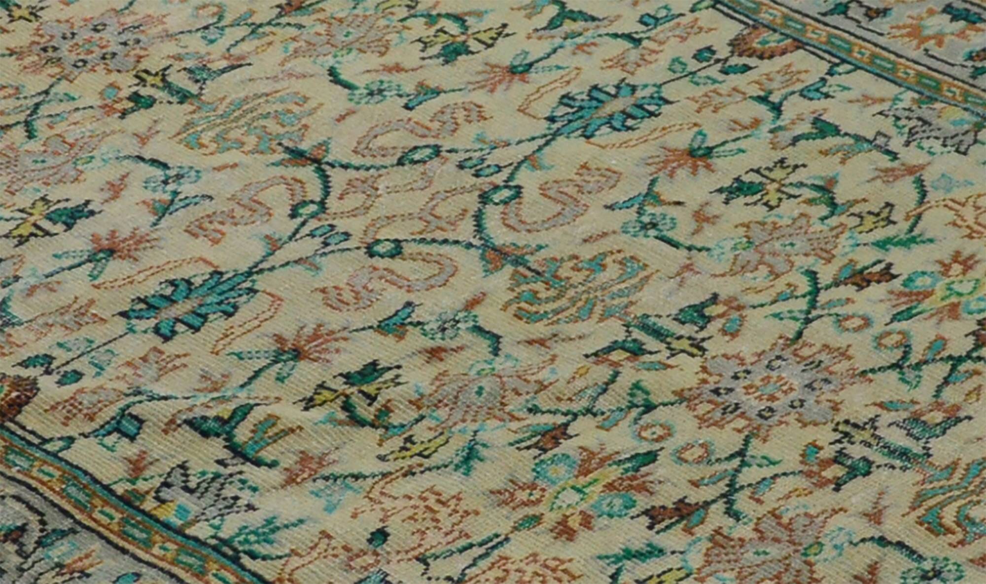 One-of-a-kind turkish handwoven vintage rug - rustic vintage charm 270x 176