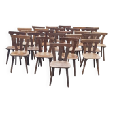 Anciennes chaises de bistrot en bois massif de chêne