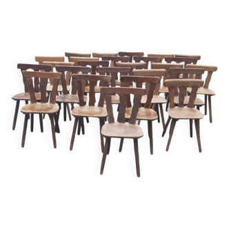 Old bistro chairs in solid oak wood