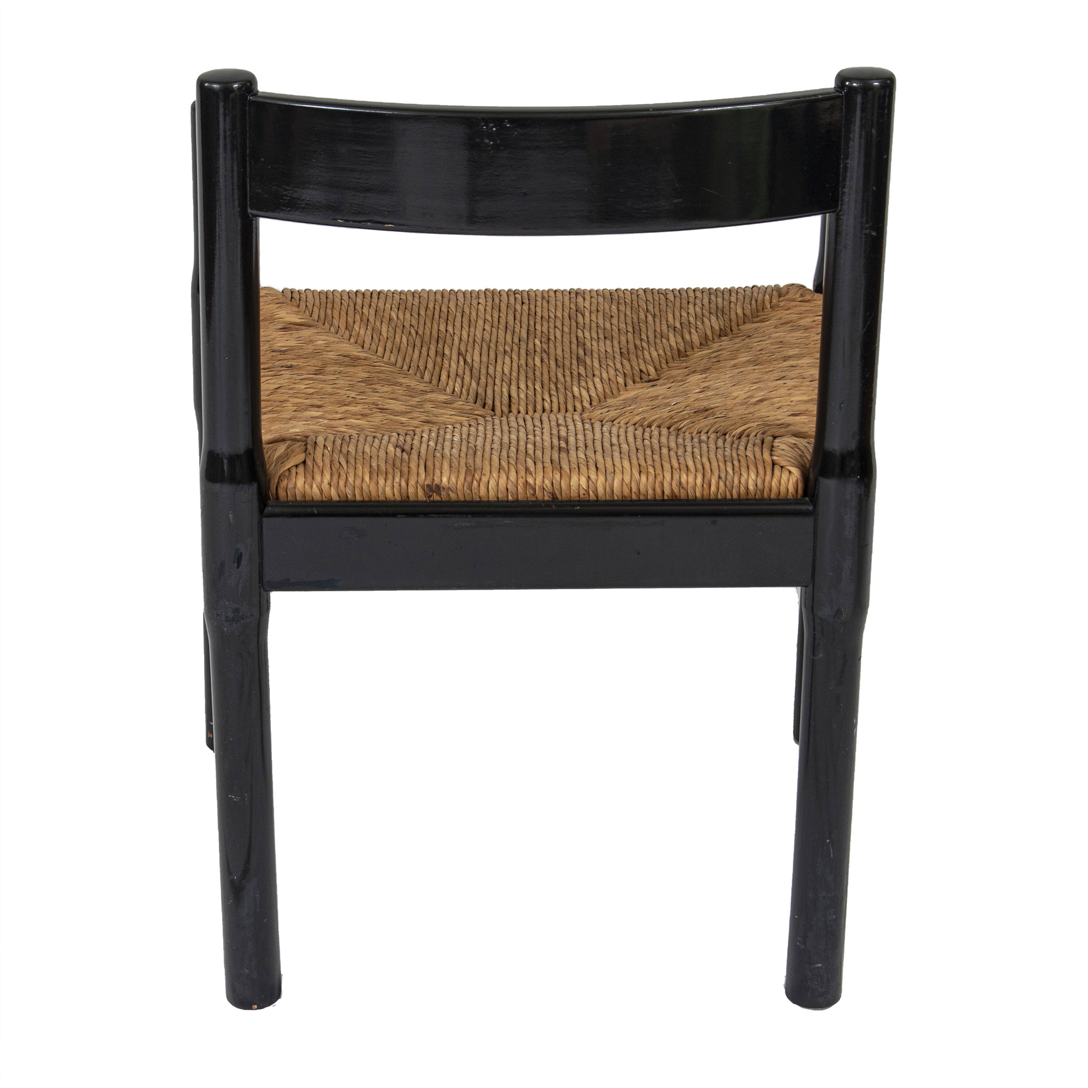 Set of 4 vintage Carimate armchairs by Vico Magistretti for Cassina, Italy 1960s