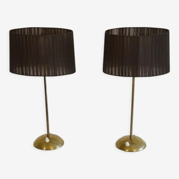 Paire de lampes suedoises en laiton de "Gemi" 1970