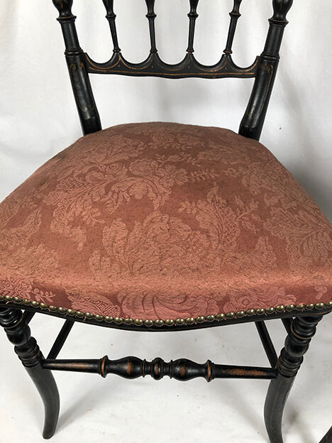 Pair of blackened wooden chairs Napoleon III era