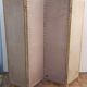 Paravent ancien 4 feuilles bois et tissu