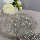 Ashtray thick glass flower pattern, art nouveau style