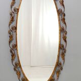 Entryway Mirror and Brass Console Table by Pierluigi Colli with Glass Top