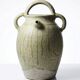 Green ash-glazed stoneware casserole from Puisaye, late 19th to early 20th century.
