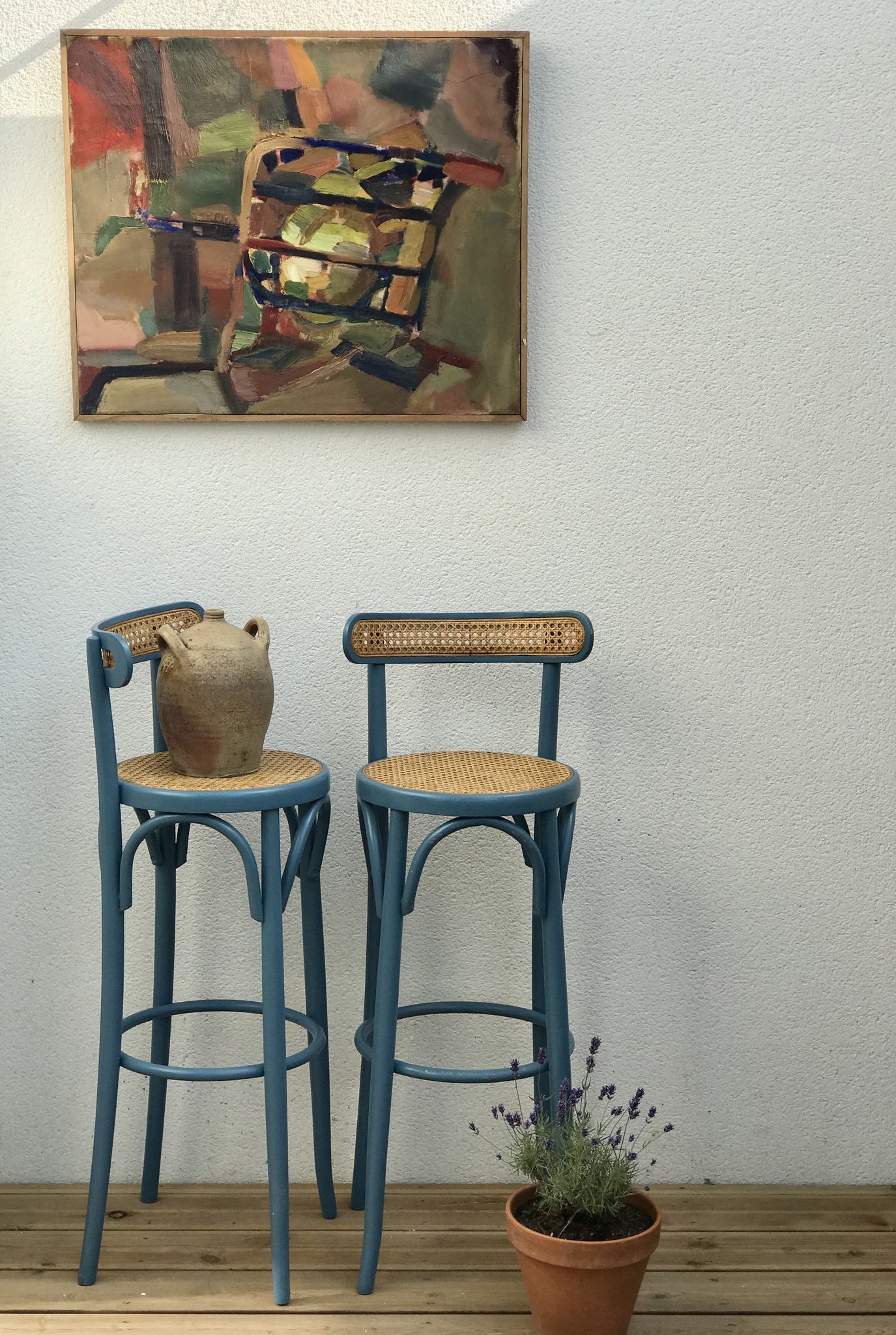Pair of canne stools