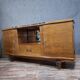 Art Deco buffet in flame walnut veneer, French work from the 1930s.