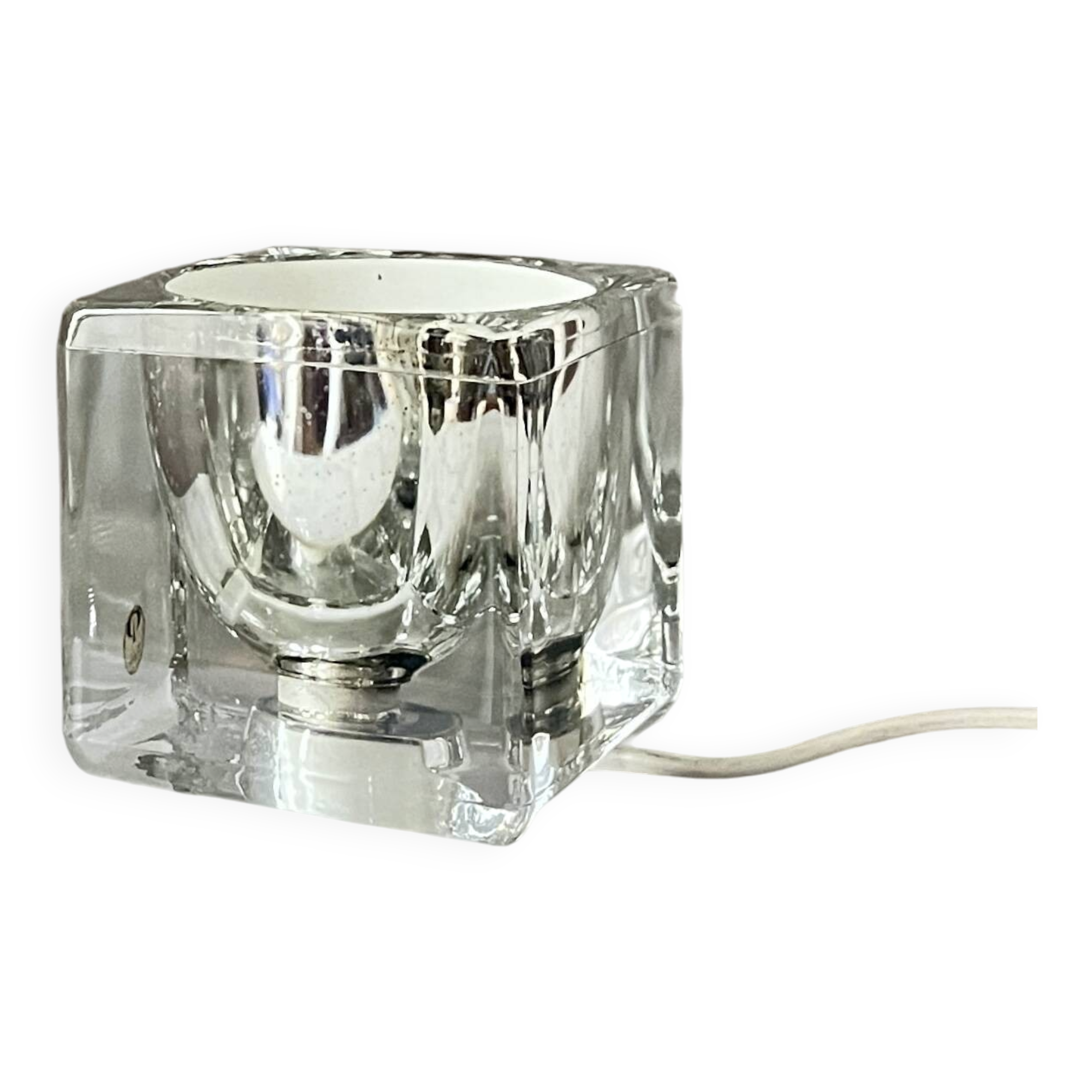 Lampe de table en verre à glaçons vintage Peill & Putzler, années 1970