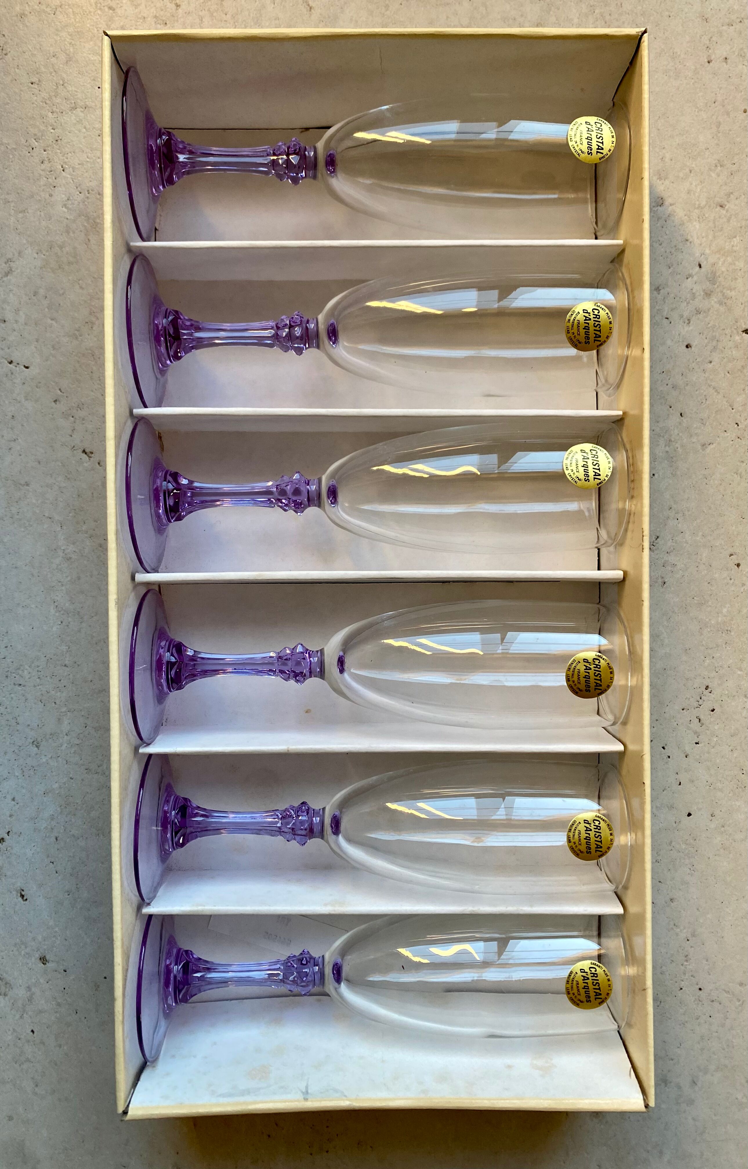 18 vintage Lilac series crystal glasses