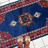 Tapis persan Kerman vintage fait main en laine 94 cm x 158 cm - années 1960 (1C1203)