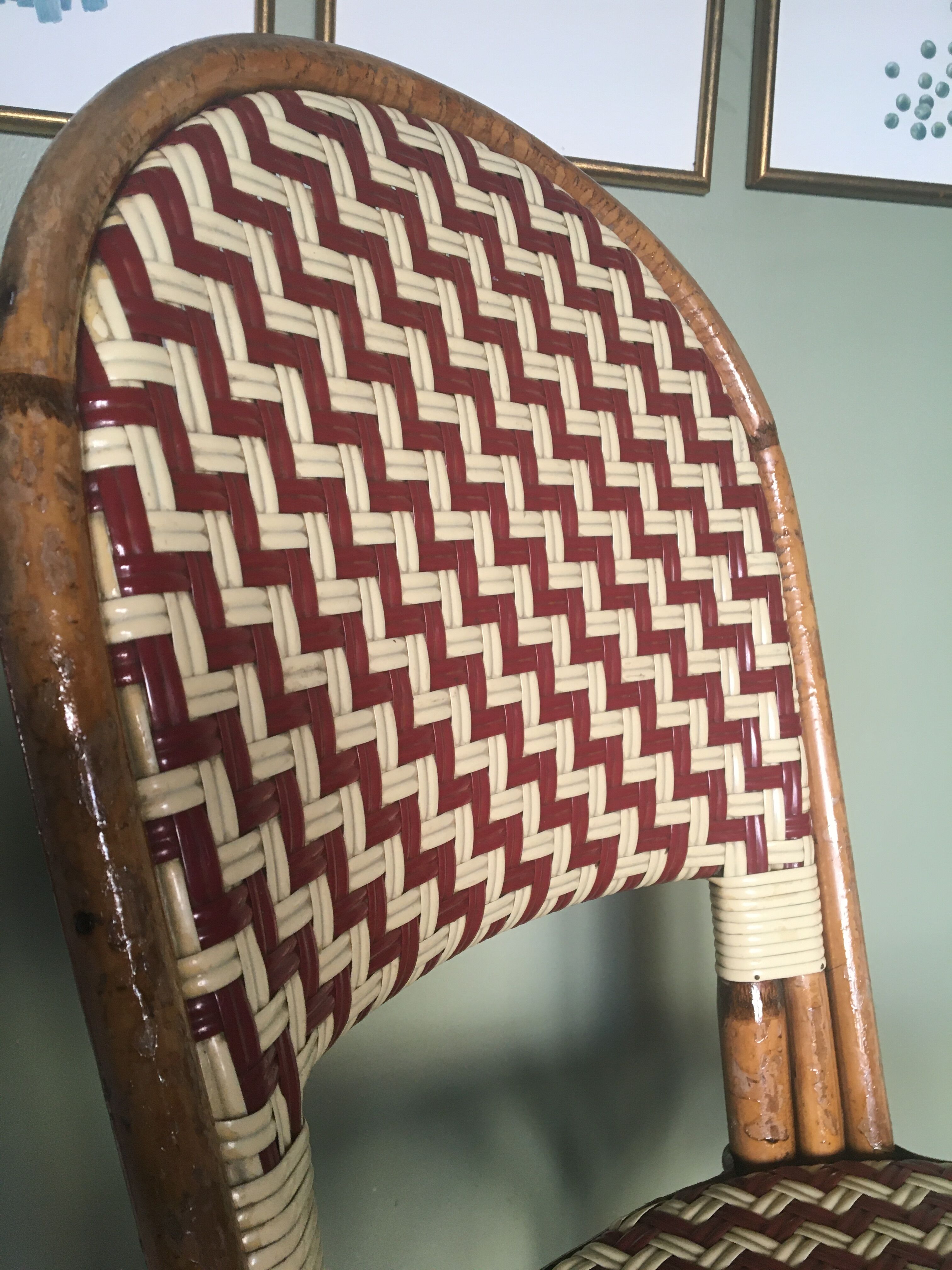 Chaise de bistrot  bambou et plastique