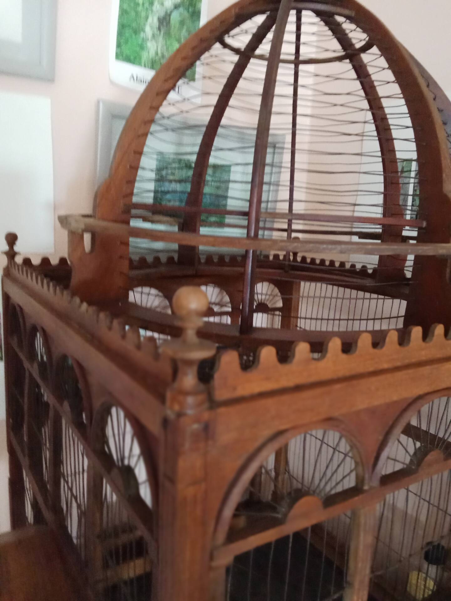 Victorian wooden birdcage