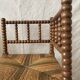 Corner chair in straw and turned wood, fireside chair.