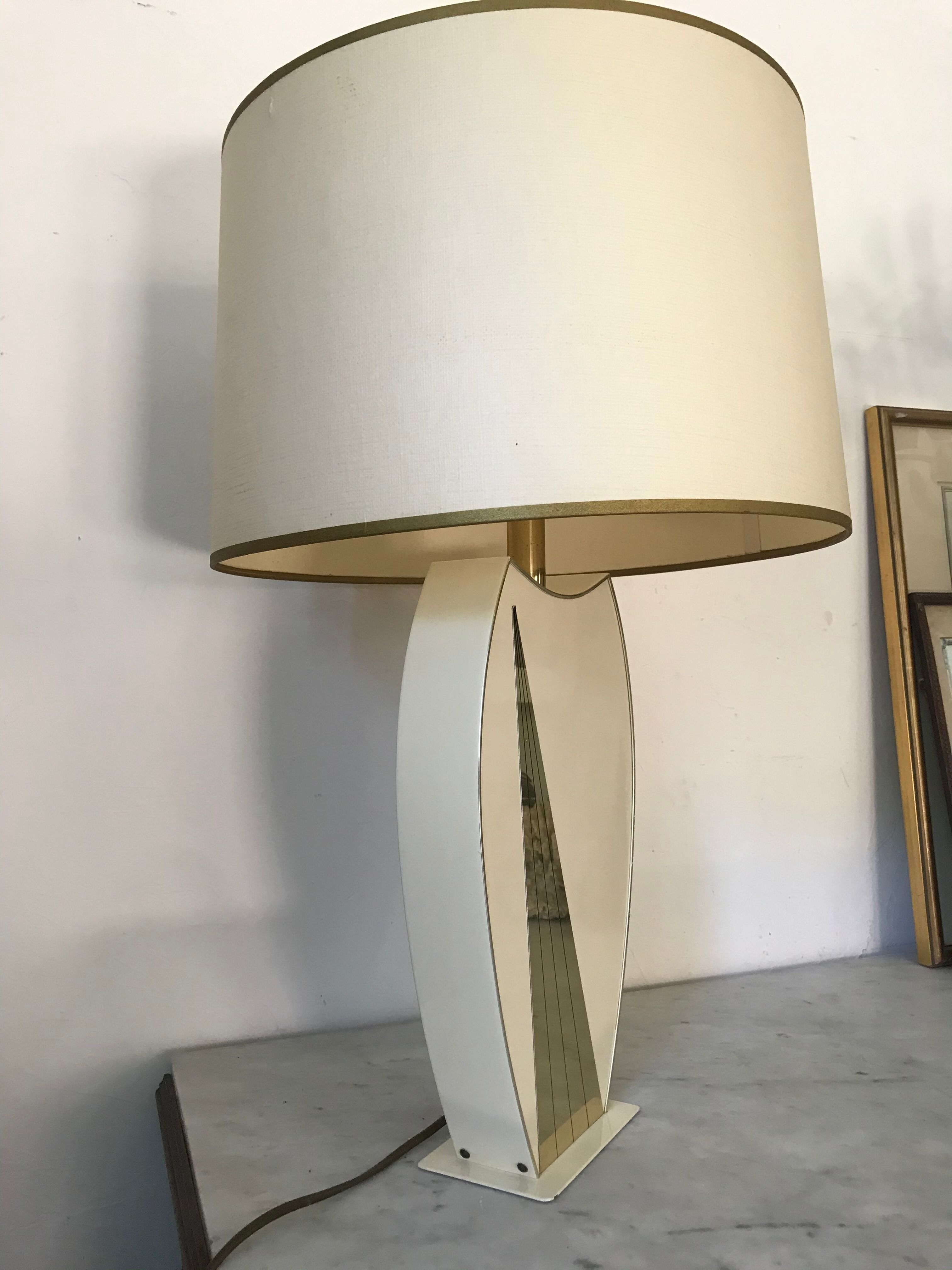 Lace-up and brass lamp