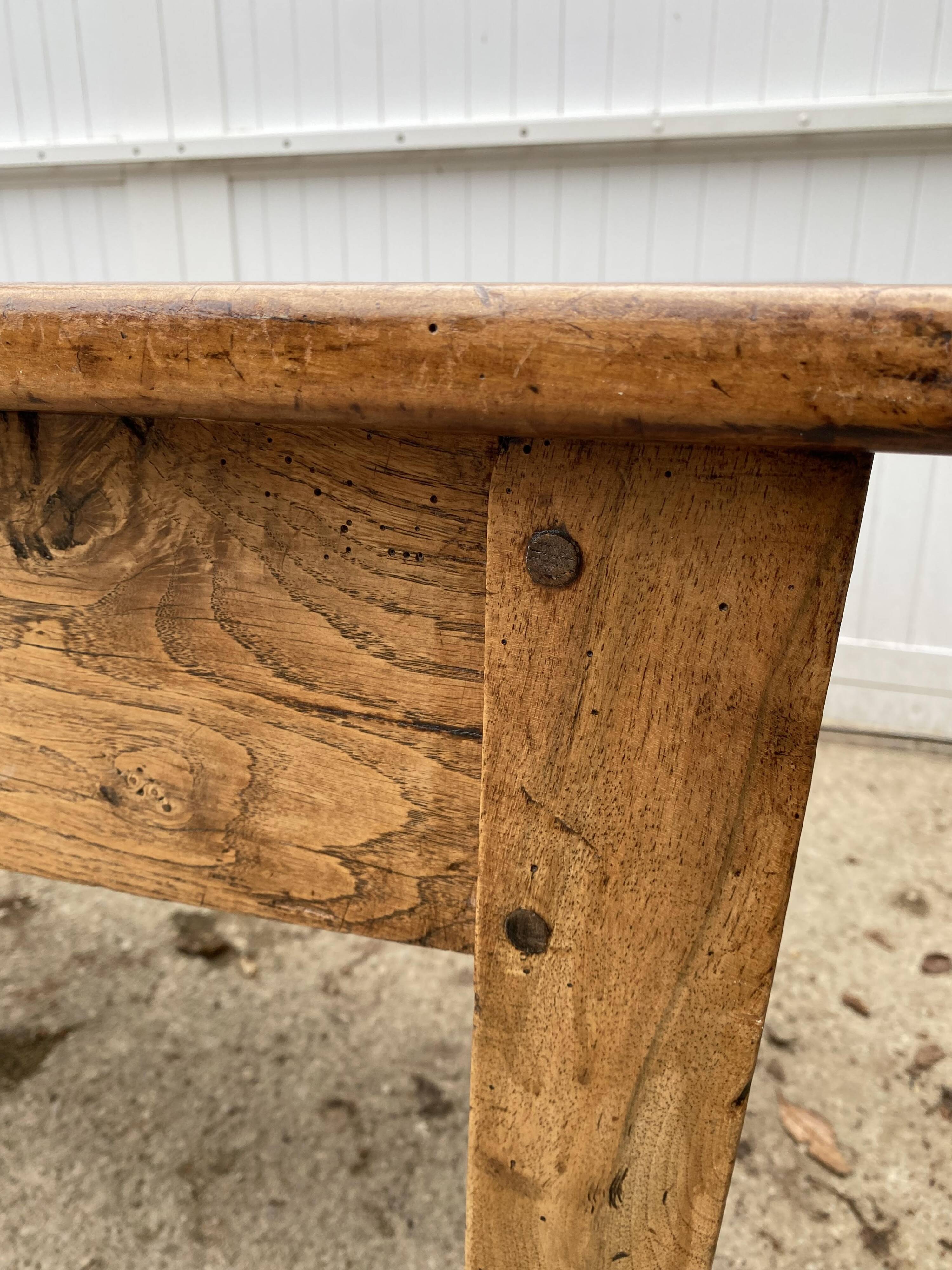 Solid wood farmhouse table with 2 drawers, 1900