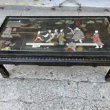 Chinese coffee table with mother-of-pearl and ivory stone inlays