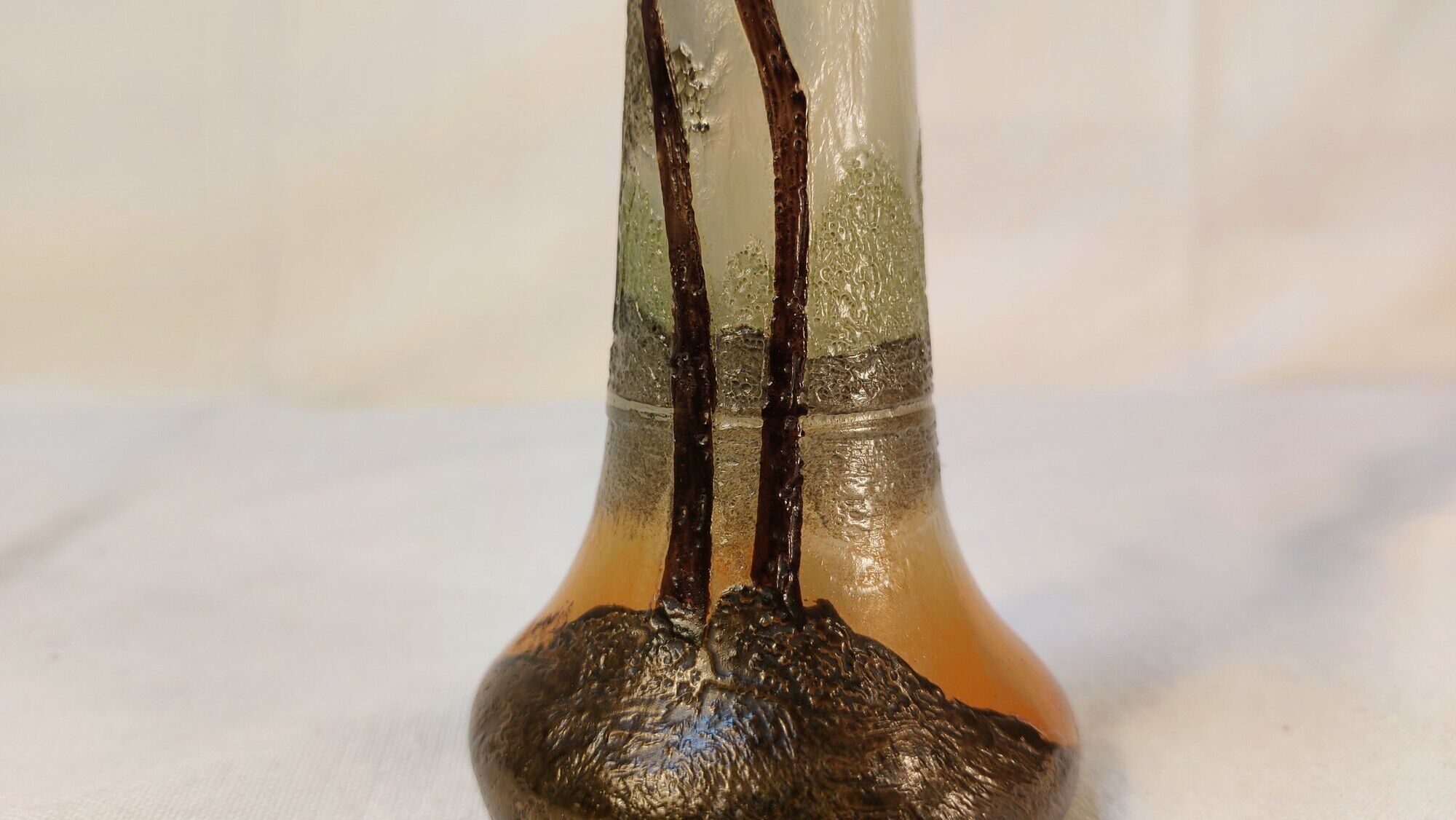 Acid-engraved glass soliflore vase signed Legras - Art Nouveau