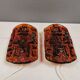 A set of wall lamps in amber-colored glass from Danish Vitrika, 1970s