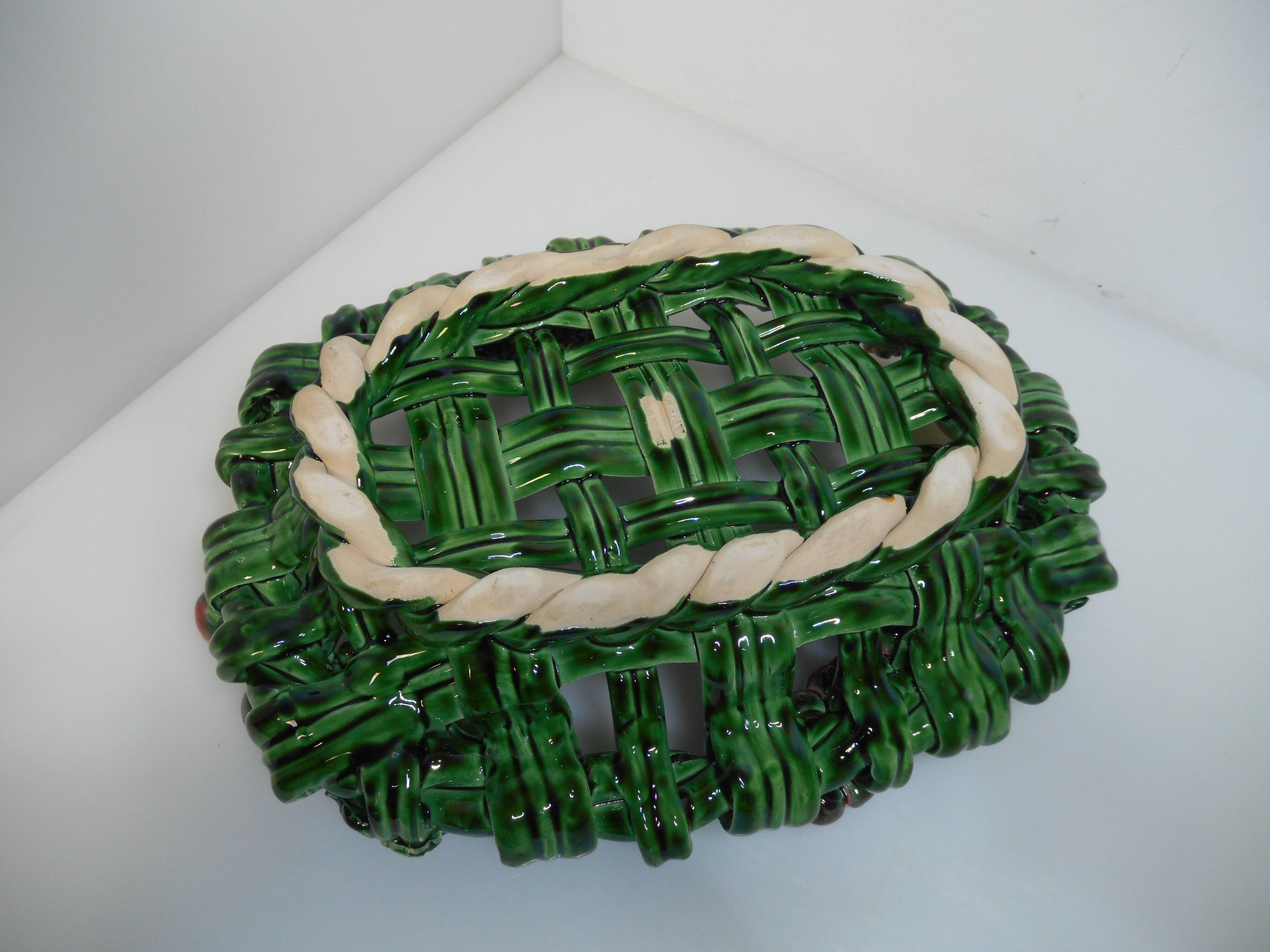 Fruit basket by Vallauris stamped Heny France, vintage