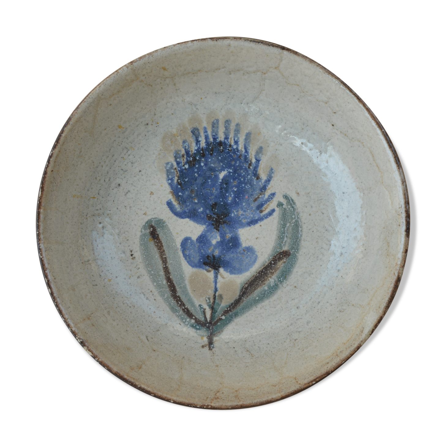 Cup with blue flower decoration workshop mulberry, Gustave Raynaud