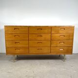 Vintage counter with drawers and glass top