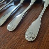 Set of 6 small silver metal spoons
