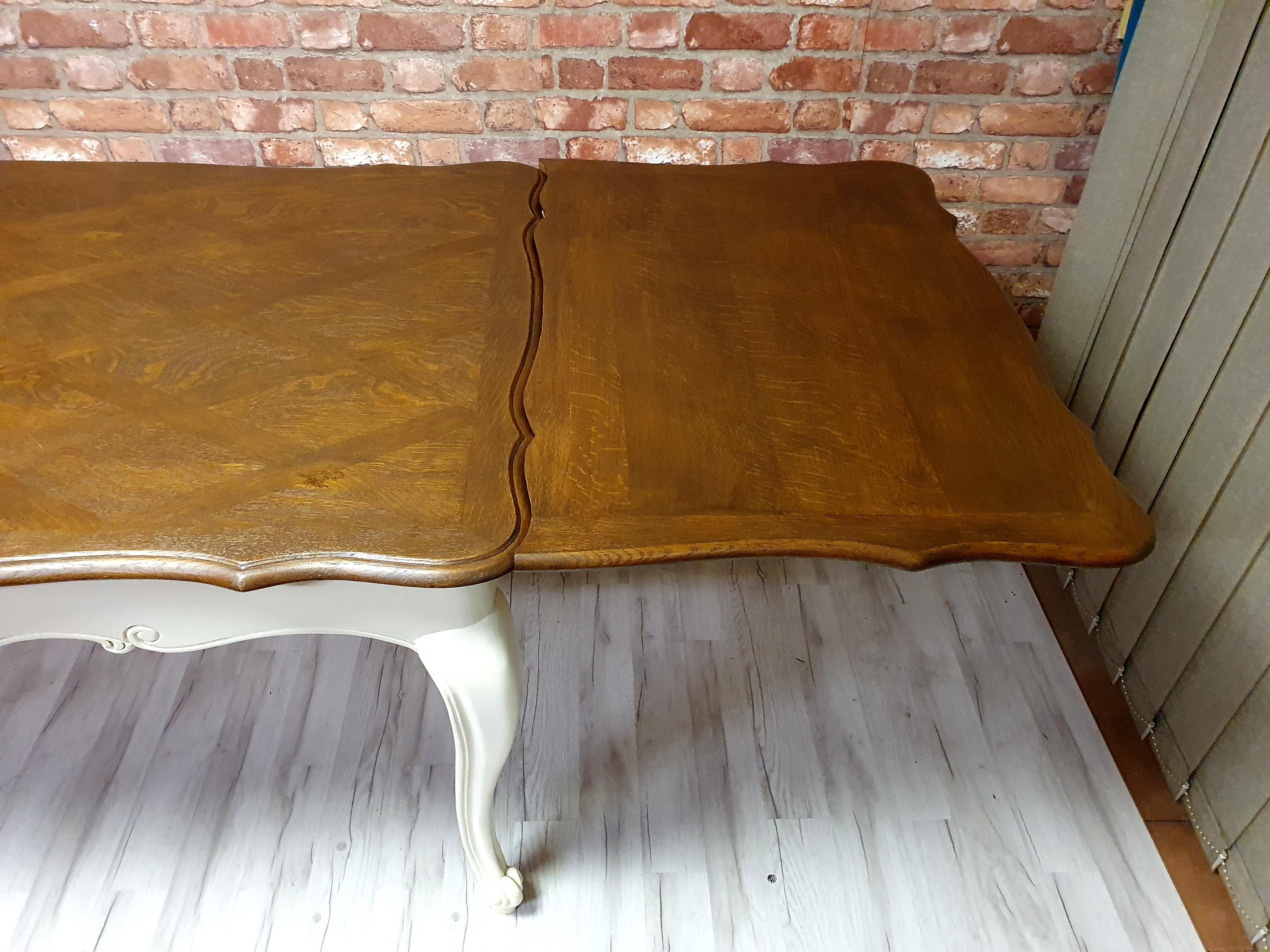 Folding oak table provence style