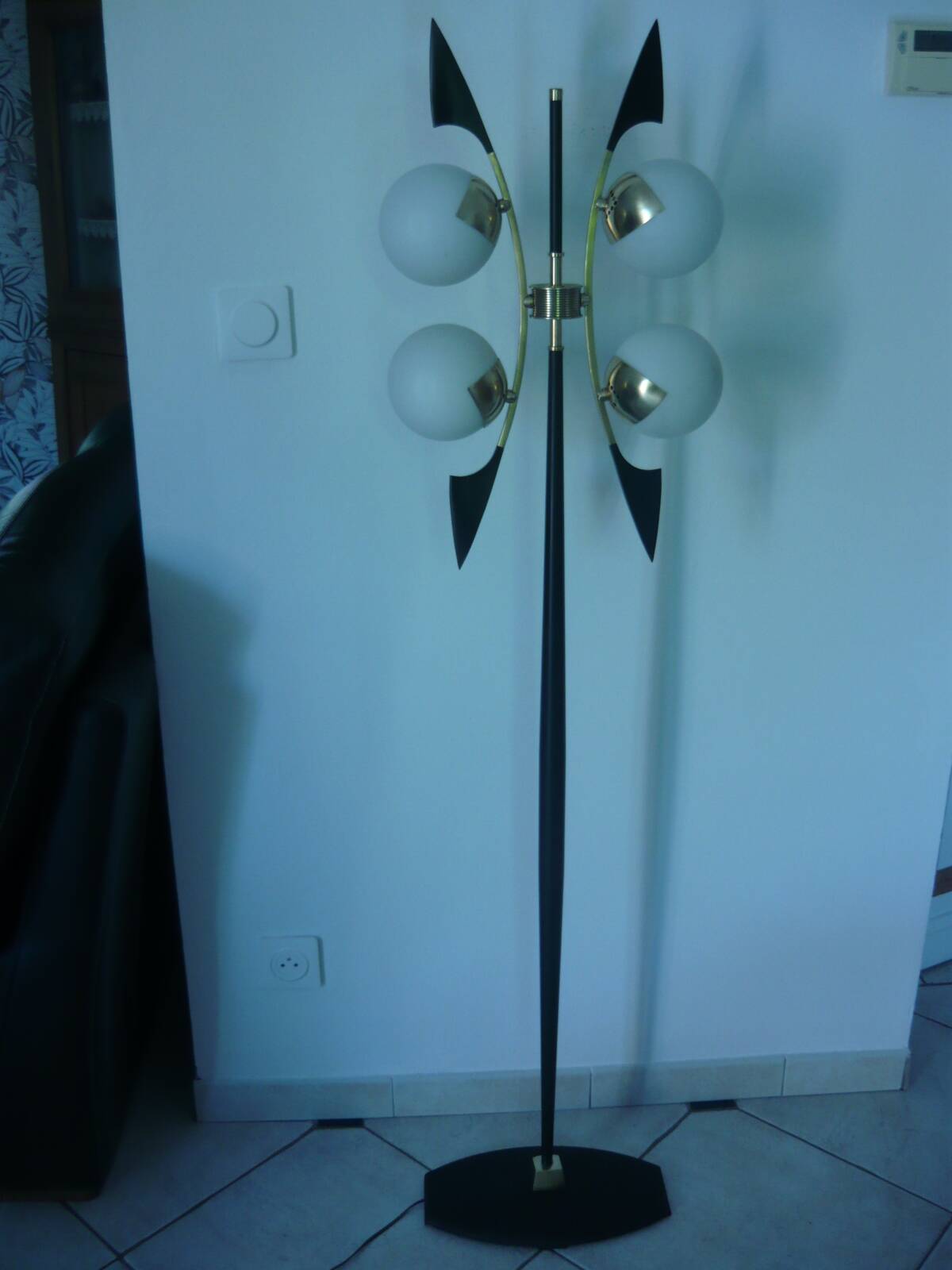 Rare vintage floor lamp from the 50s produced by Maison Arlus