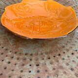 Enameled ceramic fruit bowl signed POET LAVAL, Drome France, with summer fruits