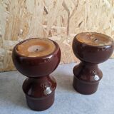 Set of brown USSR candlesticks