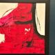 Large Original Swedish Oil on Canvas – “Red Composition” by AMH – Signed – Vintage & Framed