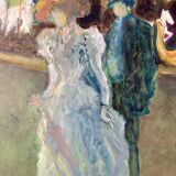 Oil painting on canvas / View of Montmartre during the Belle Époque / Signed Tomako, 1992