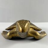 Hollywood Regency, brass turtle sculpture/box, France, 1970s
